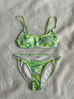 Target Green and White Bikini